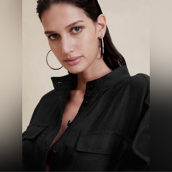 NWT! Banana Republic White Lisa Linen Wide Leg Jumpsuit - Small - Picture 5 of 6